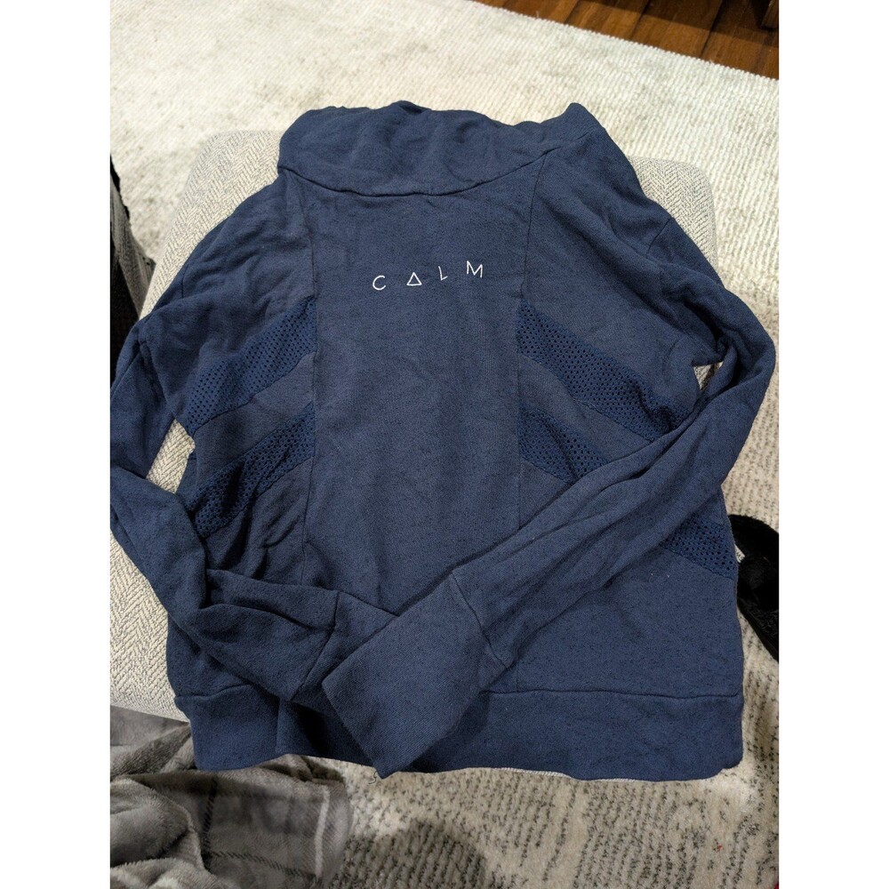 good hYOUman CALM Hooded Sweatshirt Navy Blue Mesh Inset Size XS
